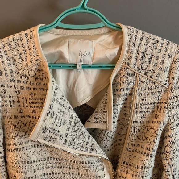 Joie tweed blazer with lambskin trim moto - Picture 4 of 6